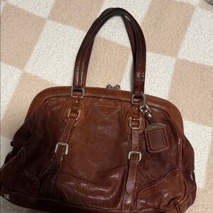 Prada Rich Brown Leather Shoulder Bag